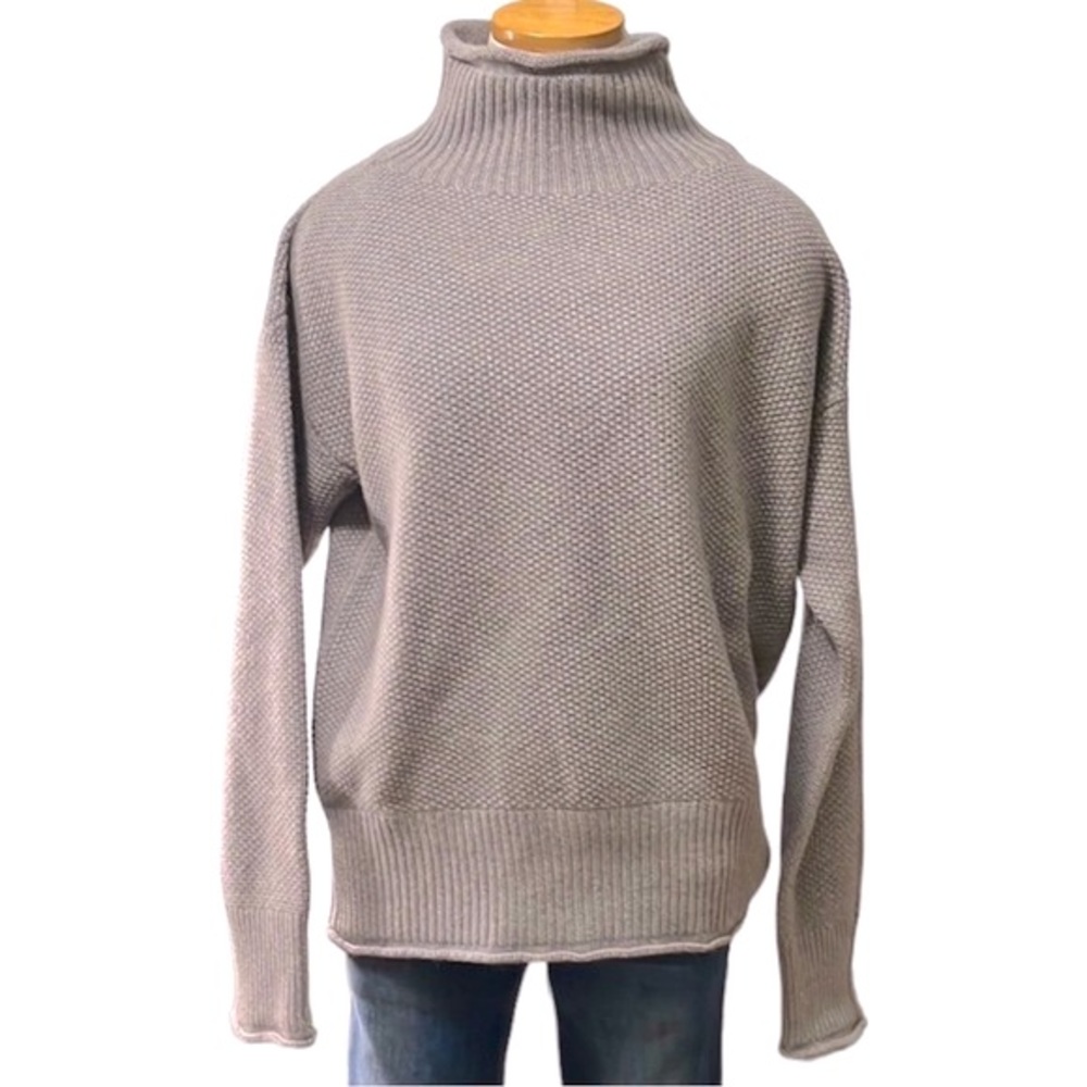 Farfetch Eleventy Mock Neck Cashmere Lambswool Blend Sweater, Grey, Large